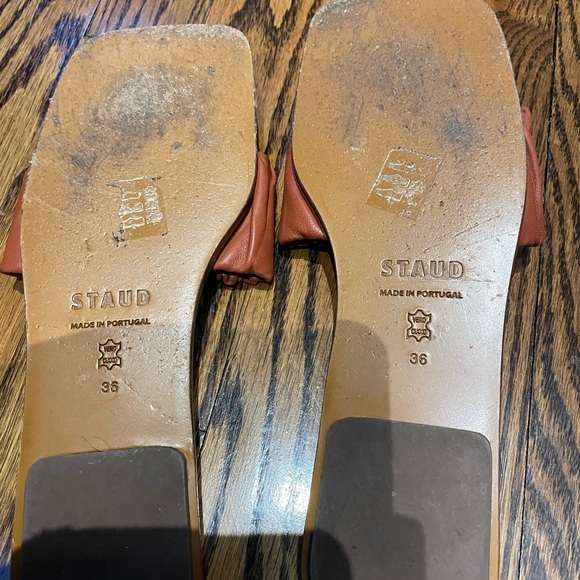 STAUD Rust Ruched Slide Sandals - Picture 3 of 3